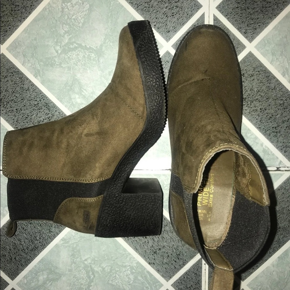 platform suede booties